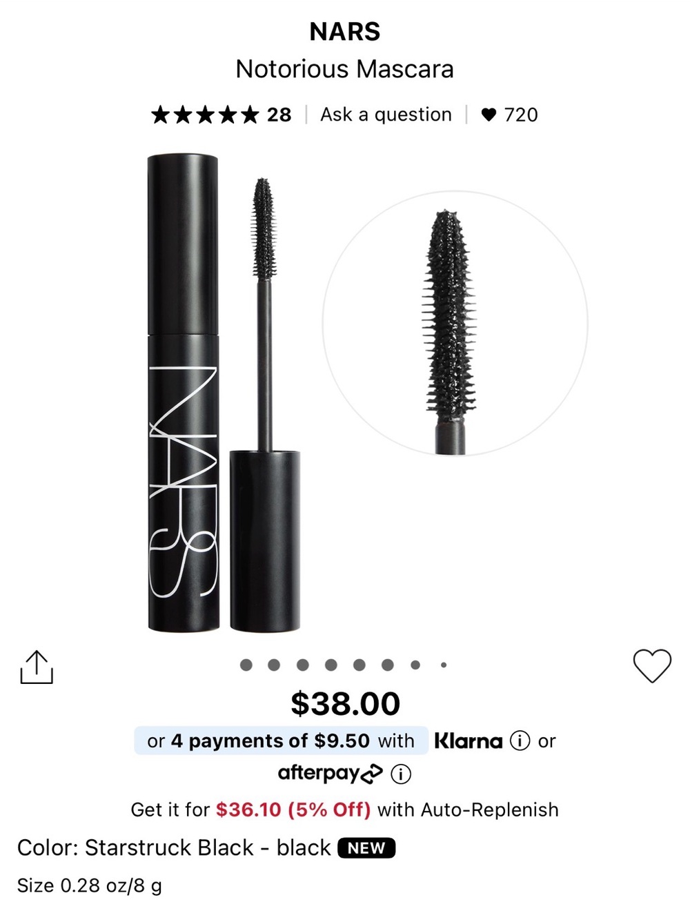 NARS notorious mascara - black